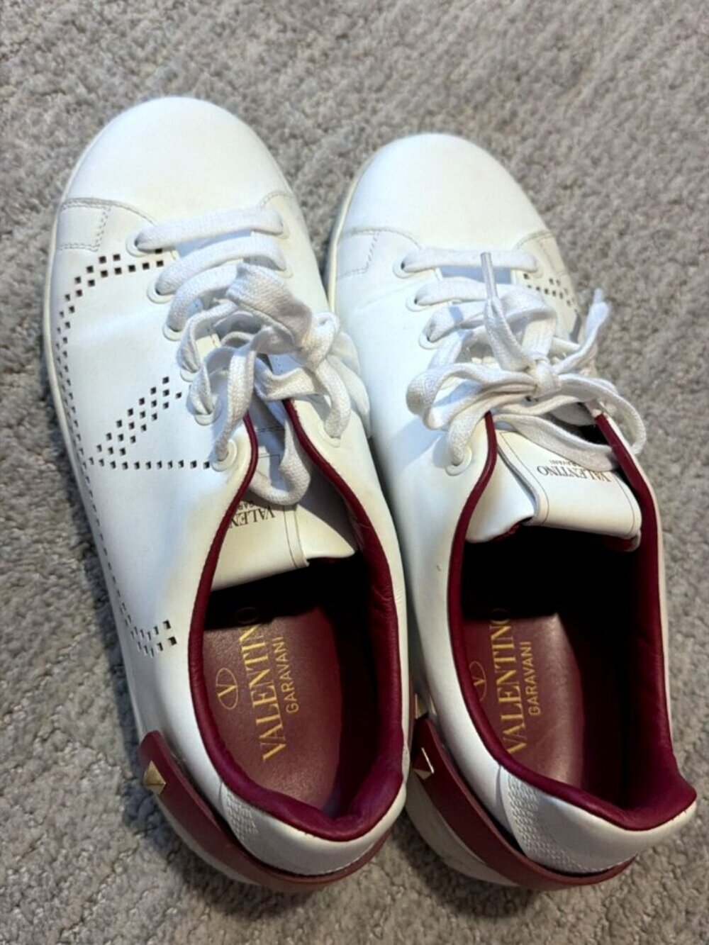 Valentino Garavani Backnet Sneakers White/Burgundy EU 38.5